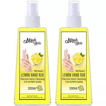 Mirah Belle Lemon Hand Rub Sanitizer Spray (200ml, Pack of 2)
