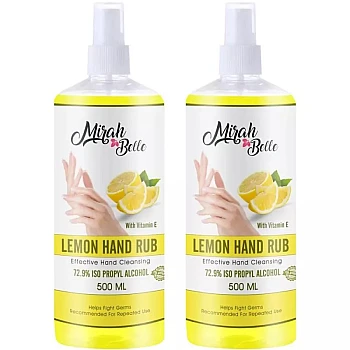 Mirah Belle Lemon Hand Rub Sanitizer Spray (500ml, Pack of 2)