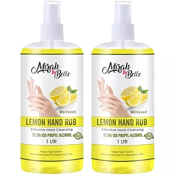 Mirah Belle Lemon Hand Rub Sanitizer Spray (1000ml, Pack of 2)