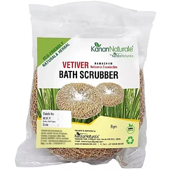 Kerala Naturals Vetiver (Ramacham) Bath Scrubber (12g, Pack of 4)