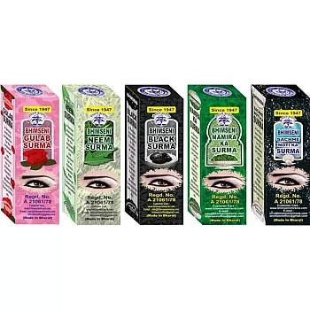 Bhimseni Sachhe Moti, Neem, Gulab, Mamira & Black Surma (Each 0.725g) (1Pack)
