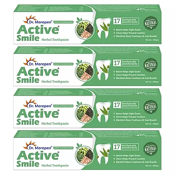 Dr Morepen Active Smile Herbal Toothpaste With Neem (100g, Pack of 4)