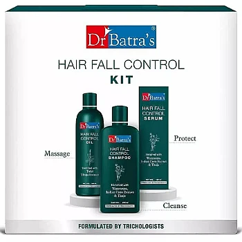 Dr Batras Hair Fall Control Kit (Oil 200ml + Shampoo 200ml + Serum 125ml) (1Pack)