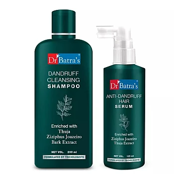 Dr Batras Dandruff Cleansing Shampoo & Anti Dandruff Hair Serum Combo (Shampoo 200ml + Serum 125ml) (1Pack)