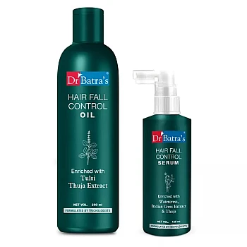 Dr Batras Hair Fall Control Oil & Hair Fall Control Serum Combo (Oil 200ml + Serum 125ml) (1Pack)
