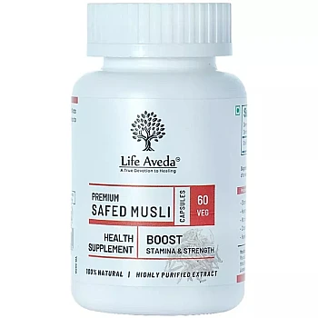 Life Aveda Premium Safed Musli (500Mg) Veg Capsules (60caps)