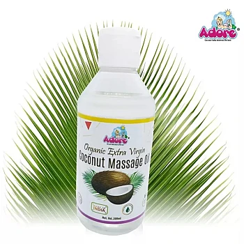Adore Organic Extra Virgin Coconut Massage Oil (200ml)