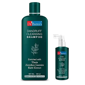 Dr Batras Hair Vitalizing Serum And Dandruff Cleansing Shampoo Combo (Serum 125ml + Shampoo 500ml) (1Pack)