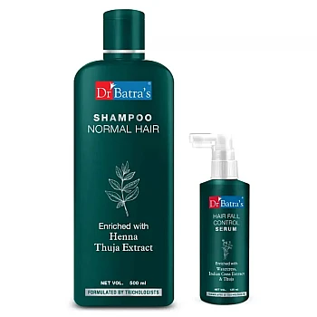 Dr Batras Hair Fall Control Serum And Normal Shampoo Combo (Serum 125ml + Shampoo 500ml) (1Pack)