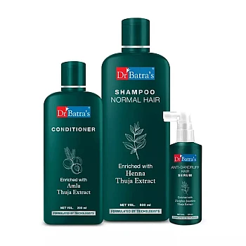 Dr Batras Anti Dandruff Hair Serum, Conditioner And Normal Shampoo Combo (Serum 125ml + Conditioner 200ml + Shampoo 500ml) (1Pack)