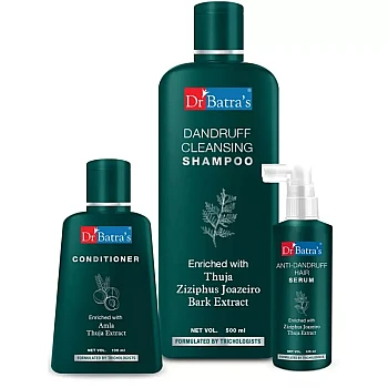 Dr Batras Anti Dandruff Hair Serum, Conditioner And Dandruff Cleansing Shampoo Combo (Serum 125ml + Conditioner 100ml + Shampoo 500ml) (1Pack)