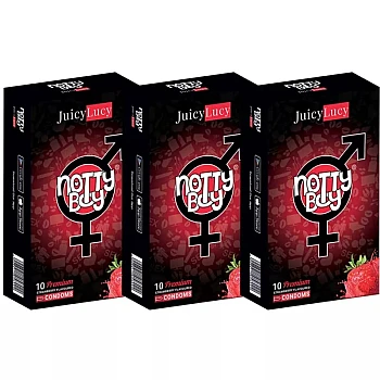 NottyBoy Juicylucy Strawberry Condoms (10pcs, Pack of 3)