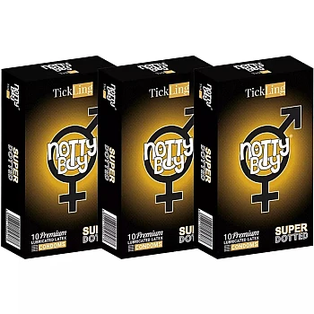 NottyBoy Tick Ling Lubricated Latex Super Dotted Condoms (10pcs, Pack of 3)