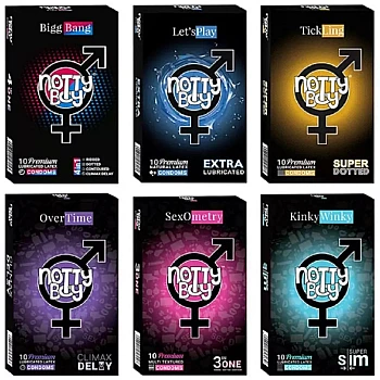 NottyBoy Honeymoon Set Condoms Combo Pack (6 Boxes Each 10Pcs) (1Pack)