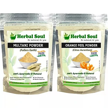 Herbal Soul Multani Mitti & Orange Peel Powder Combo (Each 100g) (1Pack)
