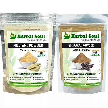 Herbal Soul Multani Mitti & Shikakai Powder Combo (Each 100g) (1Pack)