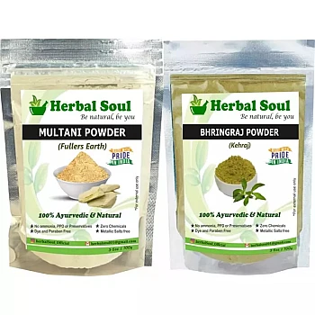 Herbal Soul Bhringraj & Multani Mitti Powder Combo (Each 100g) (1Pack)