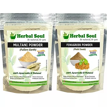 Herbal Soul Fenugreek & Multani Mitti Powder Combo (Each 100g) (1Pack)