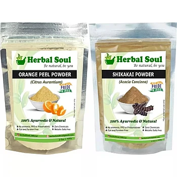Herbal Soul Orange Peel & Shikakai Powder Combo (Each 100g) (1Pack)