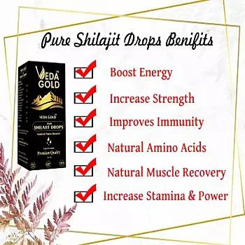 Veda Gold Pure Shilajit Drops (Liquid Form) (30ml)