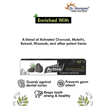 Dr Morepen Active Smile Charcoal Toothpaste (100g)