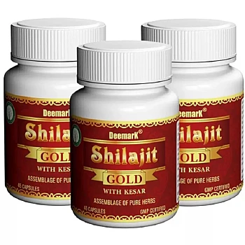 Deemark Shilajit Gold With Kesar Capsules (45caps, Pack of 3)