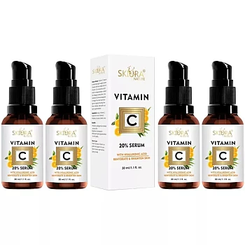 Skiura Nature Vitamin C 20% Serum (30ml, Pack of 4)