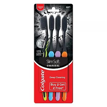 Colgate Slim Soft Charcoal Toothbrush (Buy 2 Get 2 Free) (4pcs)
