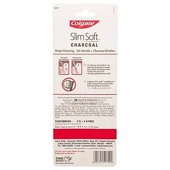 Colgate Slim Soft Charcoal Toothbrush (Buy 2 Get 2 Free) (4pcs)