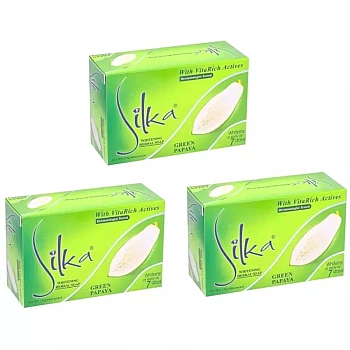 Silka Green Papaya Whitening Herbal Soap (135g, Pack of 3)