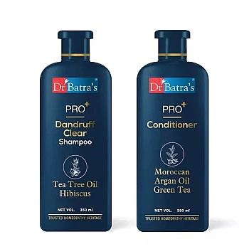 Dr Batras Pro+ Dandruff Clear Shampoo plus conditioner (350ml Each) Combo (1Pack)