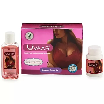 Uvaar Breast Oil & Capsules Combo (Oil 60ml + 30 Capsules) (3Pack)