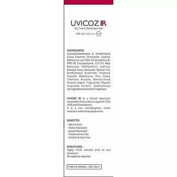 Ceuticoz Uvicoz IR Spf 50 Gel (50g)