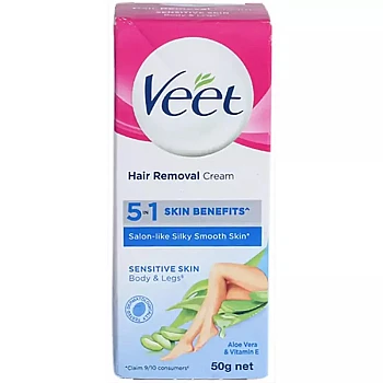 Veet 5 In 1 Skin Benefits Hair Removal Cream (Sensitive Skin) (50g)