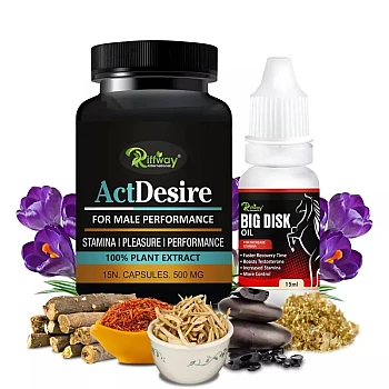 Riffway Act Desire Capsules + Big Disk Oil (15Cap + Oil 15ml) (1Pack)