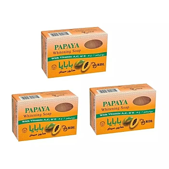 RDL Papaya Whitening Soap (135g, Pack of 3)