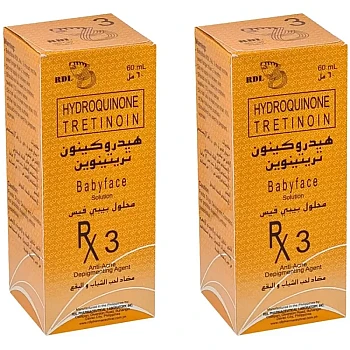 RDL Hydroquinone Tretinoin Babyface Solution 3 (60ml, Pack of 2)