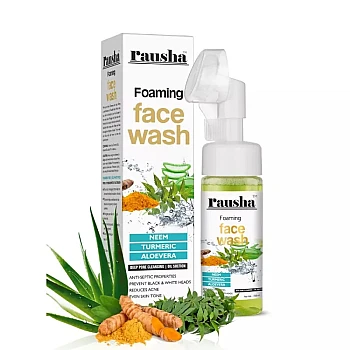 Rausha Foaming Neem Face Wash + Pure Tea Tree Oil (Facewash 150ml + Oil 15ml) (1Pack)
