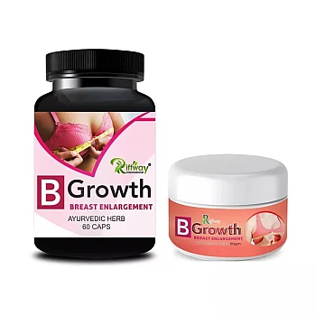 Riffway B Growth Breast Enlargement Capsules + B Growth Breast Enlargement Cream (60Cap + Cream 50g) (1Pack)