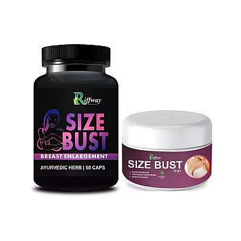 Riffway Size Bust Capsules + Size Bust Cream (60Cap + Cream 50g) (1Pack)