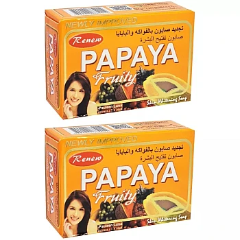 Renew Papaya Fruity Skin Whitening Soap (135g, Pack of 2)