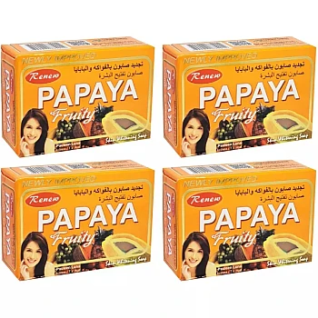 Renew Papaya Fruity Skin Whitening Soap (135g, Pack of 4)