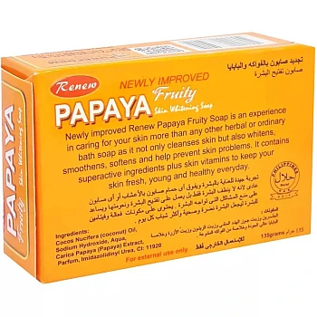 Renew Papaya Fruity Skin Whitening Soap (135g, Pack of 4)