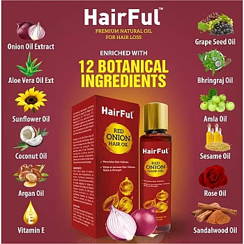 Hairful Red Onion Hair Oil (120ml, Pack of 2)