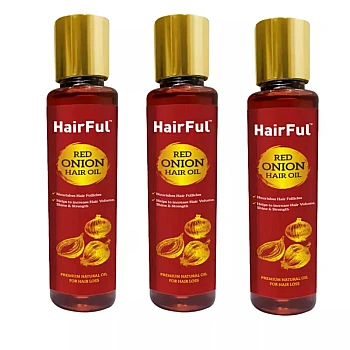 Hairful Red Onion Hair Oil (120ml, Pack of 3)