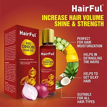 Hairful Red Onion Hair Oil (120ml, Pack of 3)