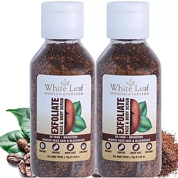 White Leaf Exfoliate Face & Body Scrub (75g, Pack of 2)