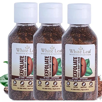 White Leaf Exfoliate Face & Body Scrub (75g, Pack of 3)