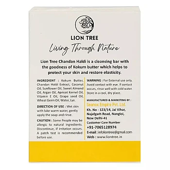 Lion Tree Chandan Haldi Soap With Goodness Of Kokum Butter (110g)