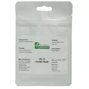 Dr Romas Homeopathy HD-11 Exam Fear (2 Bottles of 2 Dram) (16g)